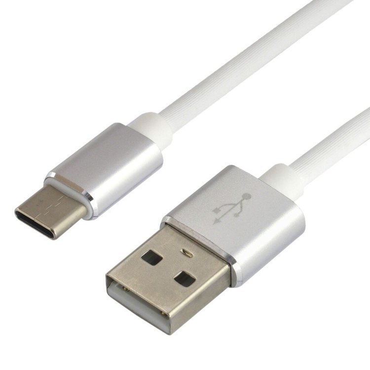 Kabel silikonowy USB - USB-C everActive CBS-1CW 100cm z obsługą szybkiego ładowania do 3A biały